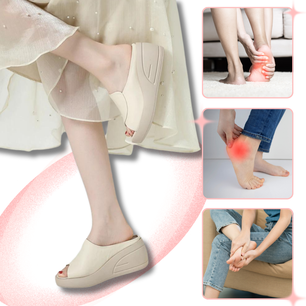 Shock Absorption Orthopedic Heeled Sandals - Ozerty