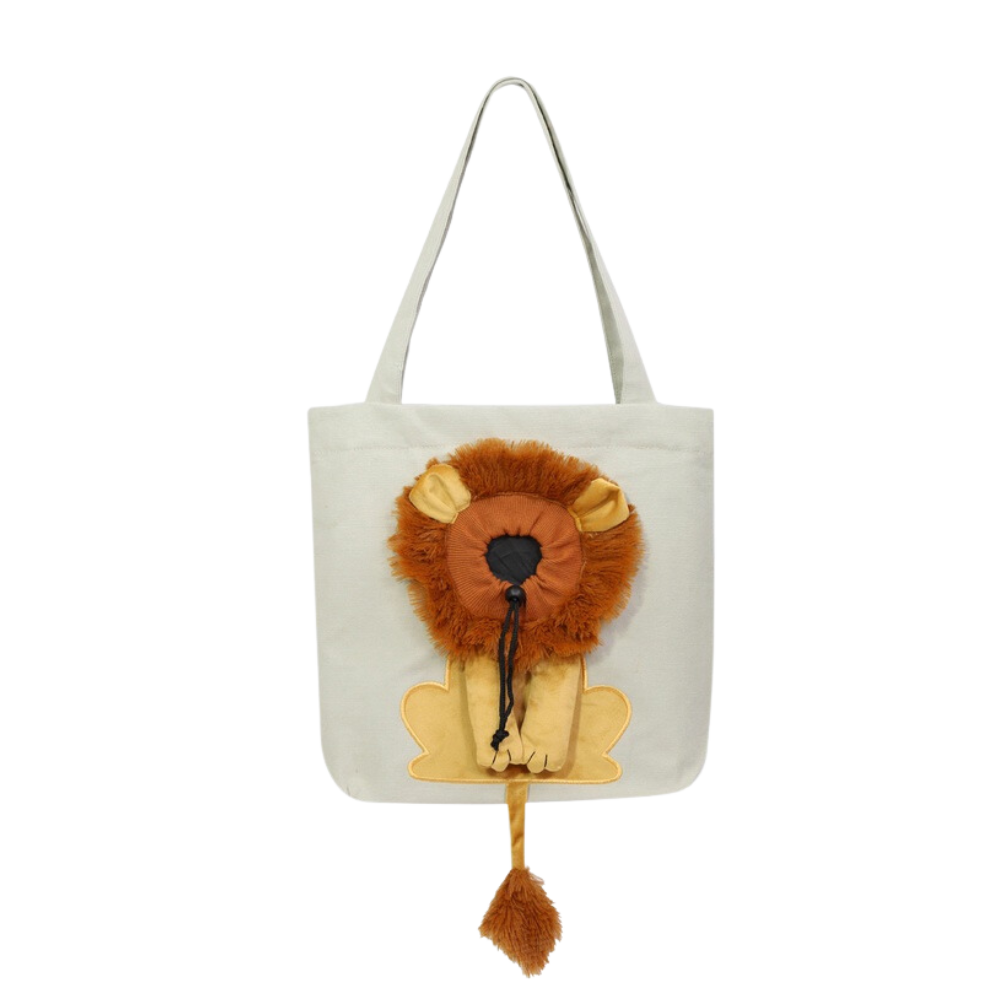 Soft & Breathable Lion Cat Bag -Beige - Ozerty