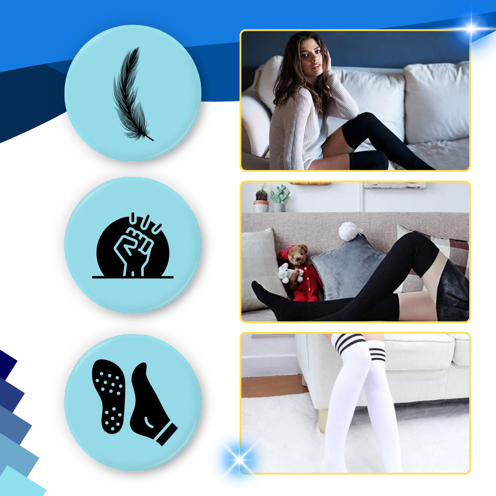 Toe Reinforced Women's Thigh High Socks - Ozerty