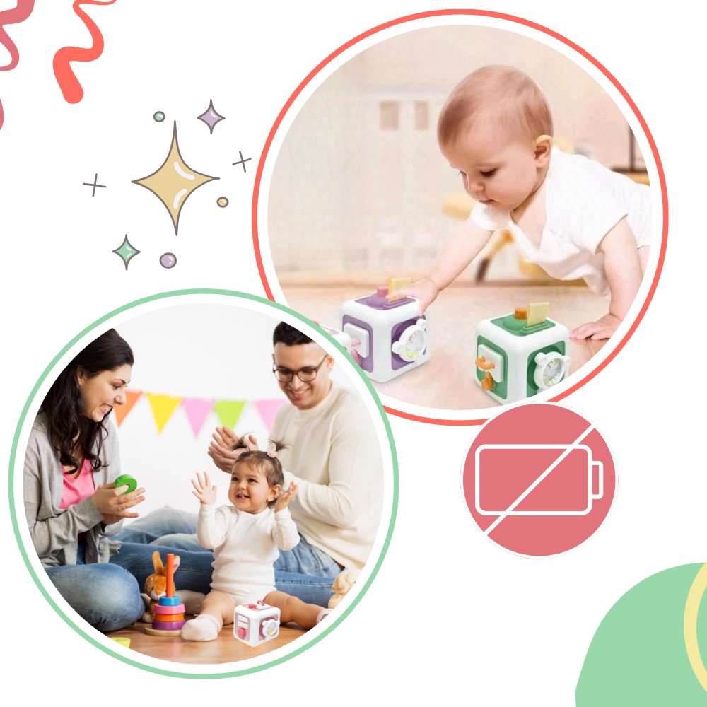 Vibrant 6 in 1 Busy Cube Sensory Toy - Ozerty